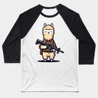 Tactical Alpaca Adventure Tee: Where Whimsy Meets Command Baseball T-Shirt